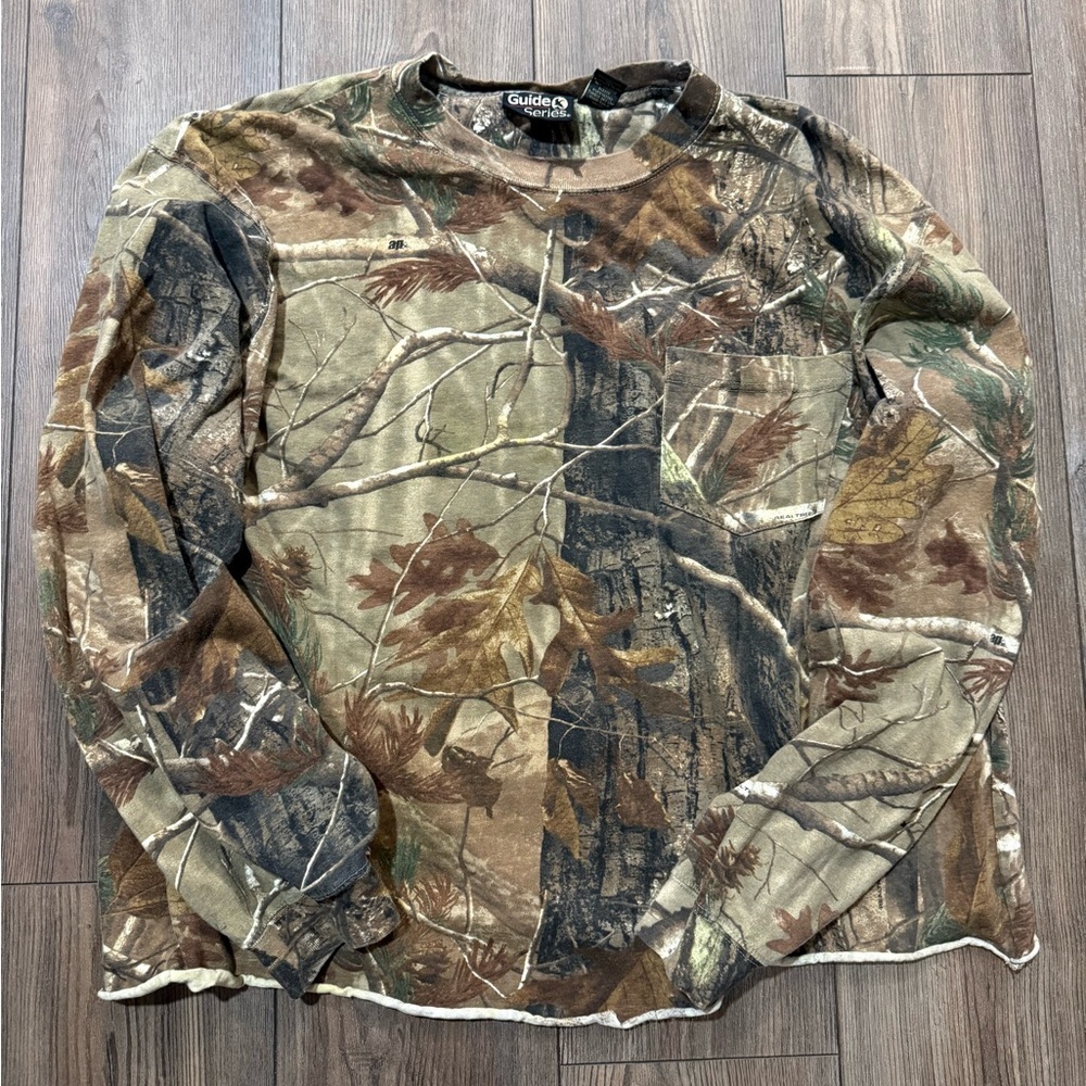 Guide Series Realtree Camo Pocket Tee 2XL Hunting Y2K